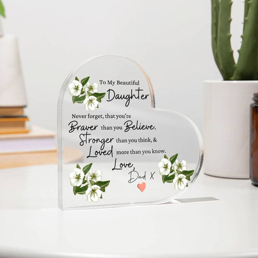Acrylic Heart Gift To Daughter